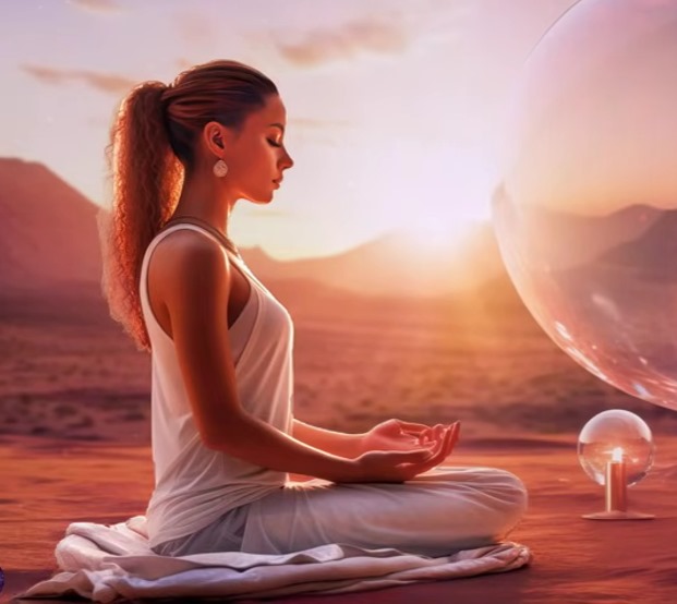 mujer meditando