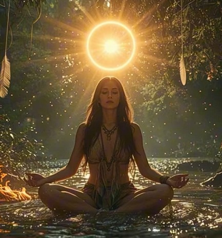 mujer meditando